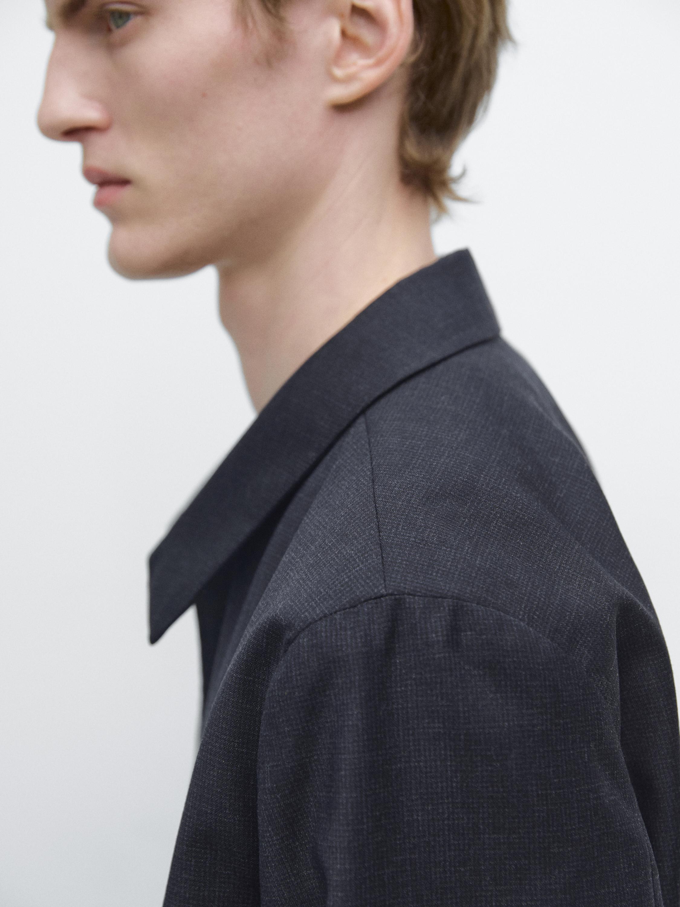 Houndstooth wool jacket