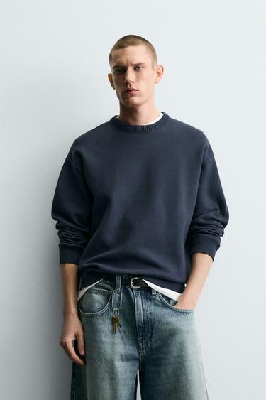 JERSEY ESTRUCTURA SOFT - Azul de Zara