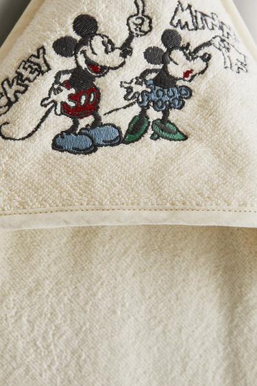 SERVIETTE DE BAIN À CAPUCHE COTON ÉPONGE MICKEY & MINNIE ©DISNEY - Jaune clair de Zara - Image 3