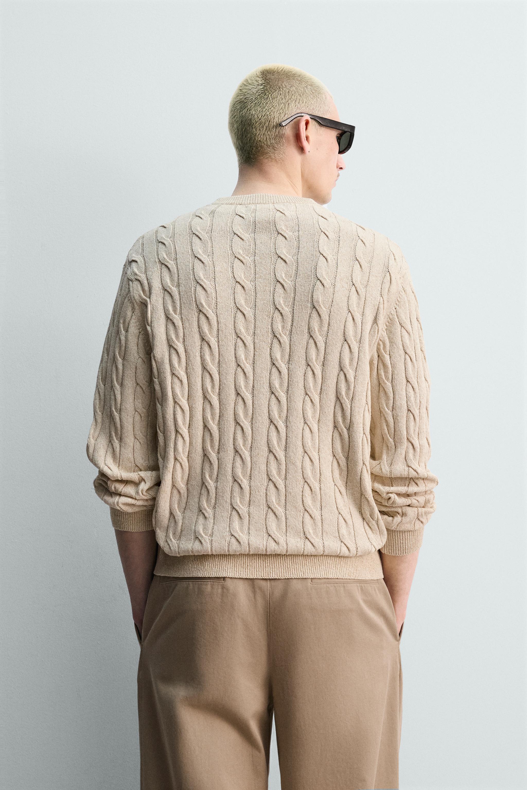 PULL À TRESSES EN MÉLANGE DE COTON
