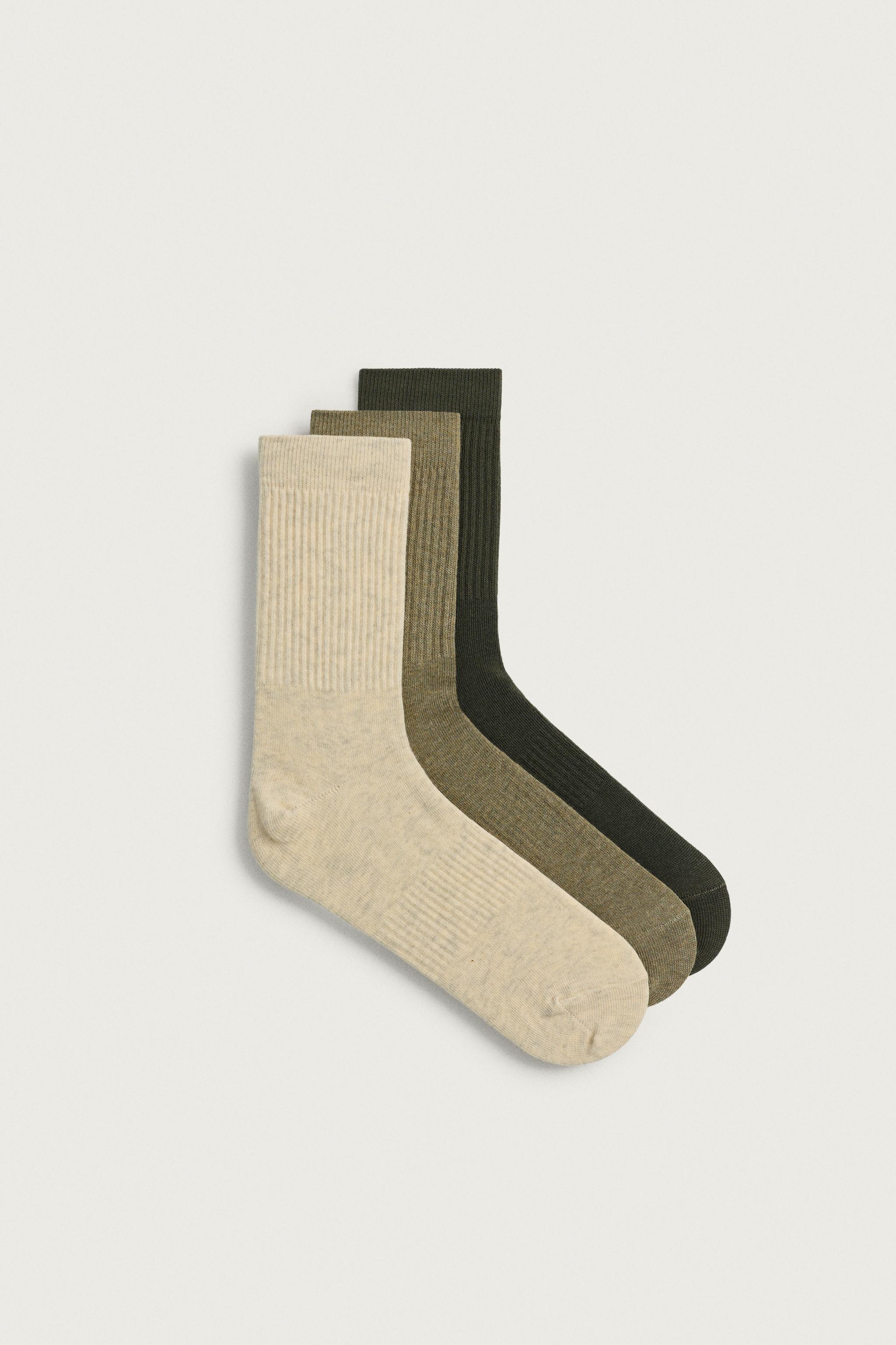 RIBBED SOCKS 3-PACK — various