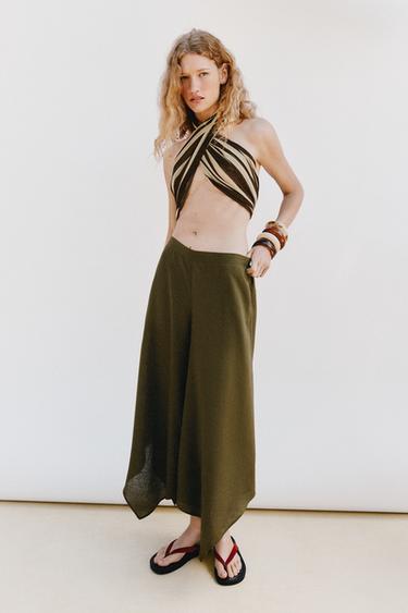 ASYMMETRIC CULOTTES - Khaki by Zara