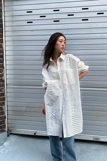 ZW COLLECTION DRESS WITH CUTWORK EMBROIDERY - White by Zara