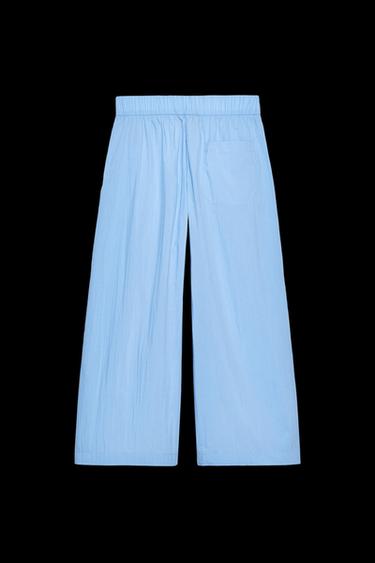 ZW COLLECTION POPLIN DARTED TROUSERS - Blue by Zara