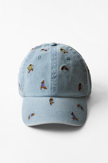 TWILL CAP WITH DOG EMBROIDERY - Blue by Zara