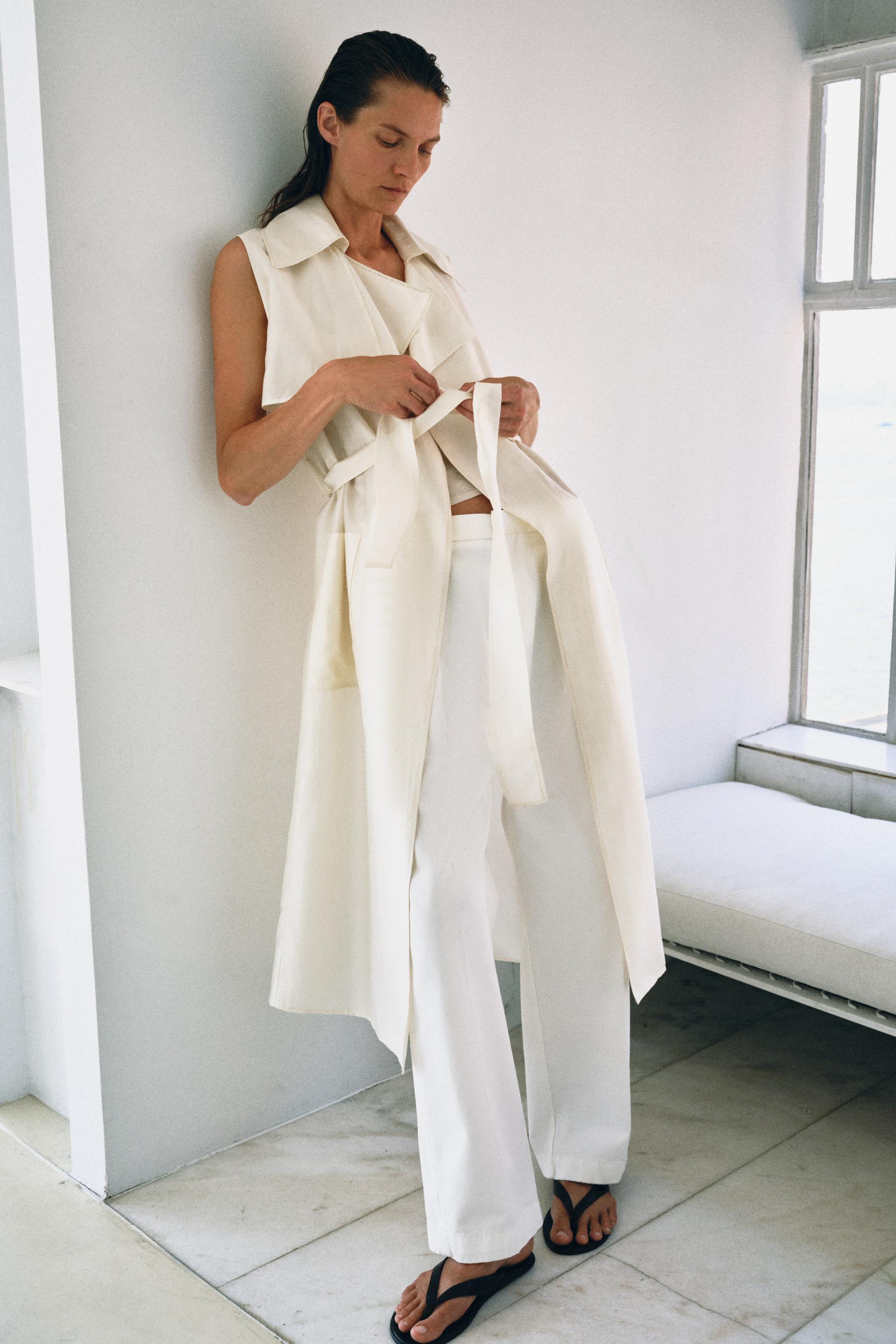 ZW COLLECTION STRAIGHT-LEG PANTS — White