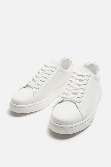 BASKET MONOCHROME À SEMELLE ÉPAISSE - Blanc de Zara - Image 3