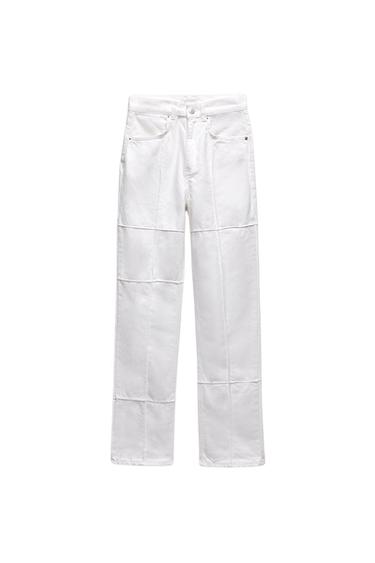 STRAIGHT FIT PATCHWORK JEANS