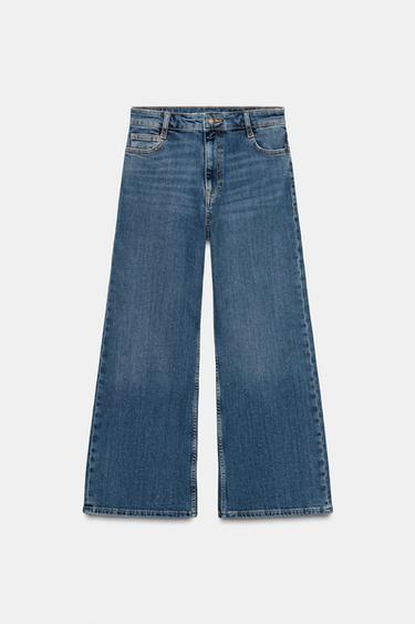 ZW COLLECTION HIGH-WAIST WIDE-LEG JEANS - Mid-blue by Zara