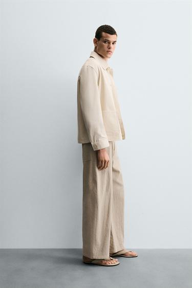 CAMISA AMPLA PATCH COMBINADO FILIPE JARDIM X ZARA - Branco-marfim da Zara - Imagem 0