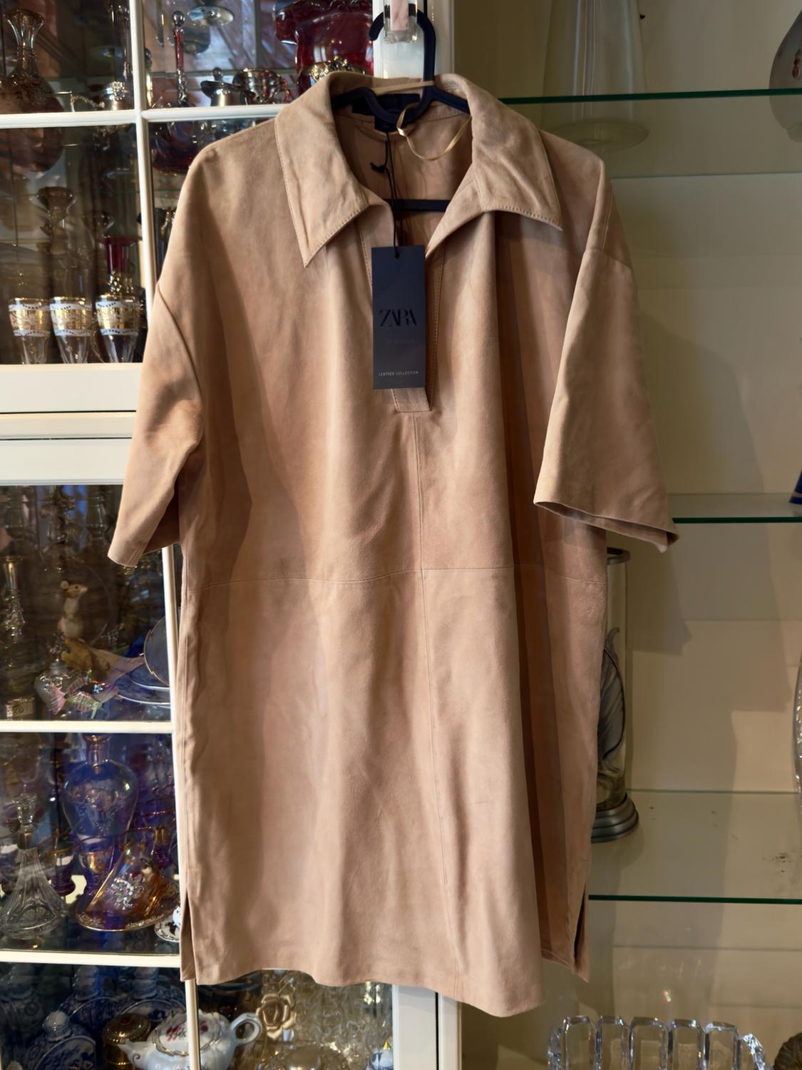 100% SUEDE LEATHER DRESS ZW COLLECTION LIMITED EDITION - Image 4