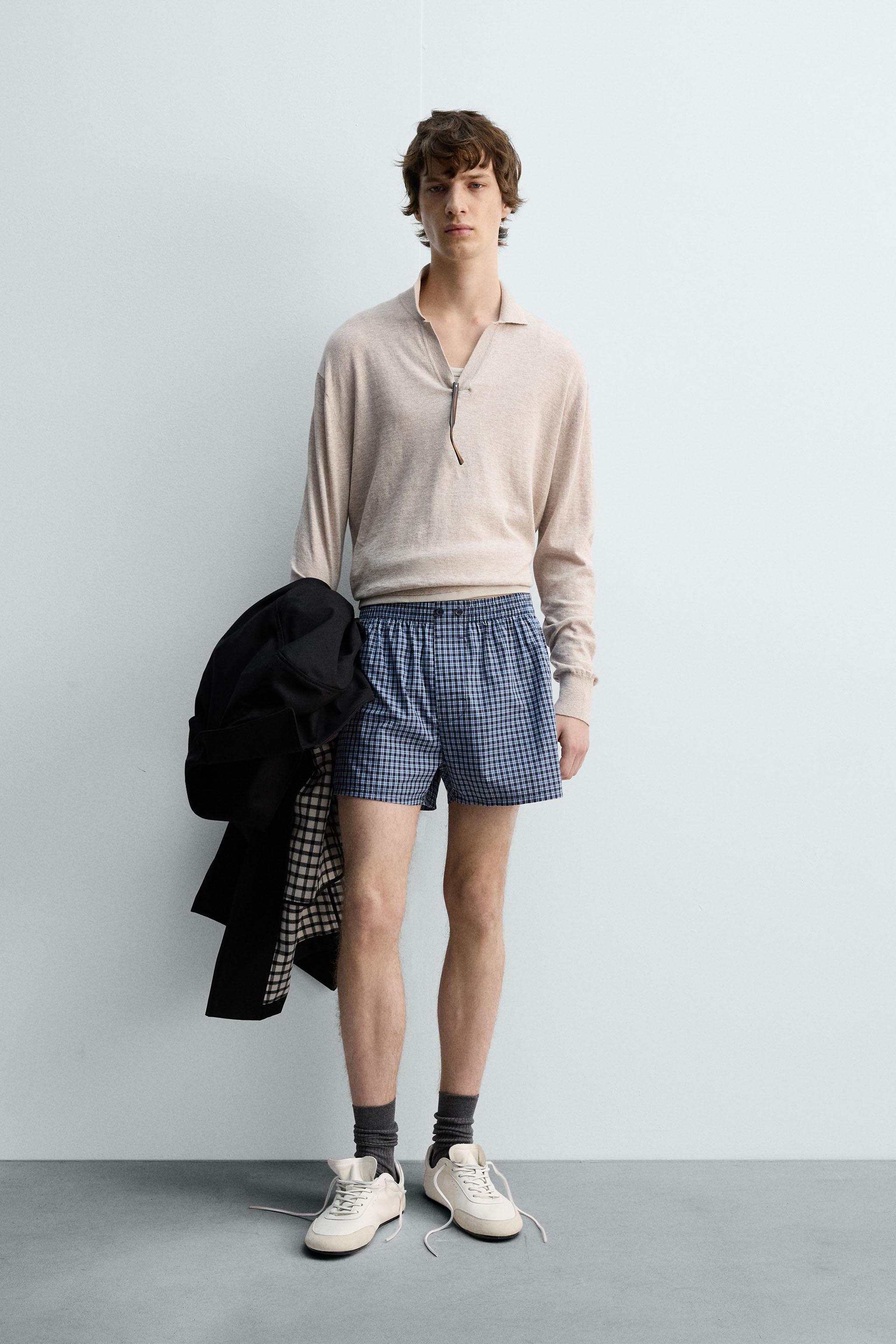 ［ZARA］GUITARRICADELAFUENTE POPLIN ボクサーパンツ GUITARRICADELAFUENTE POPLIN BOXERS - Blue | ZARA United States