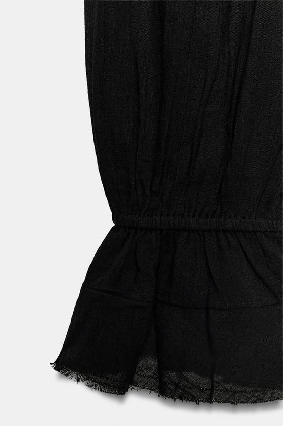 PANTALON RUSTIQUE BOUFFANT - Noir de Zara - Image 6