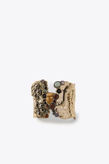 STONE BANGLE BRACELET - Golden by Zara