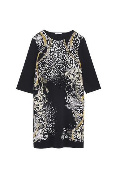 RUBBERISED PRINT CONTRAST DRESS
