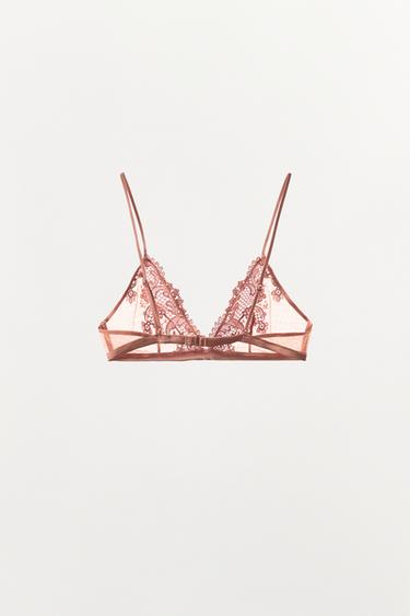 SOUTIEN-GORGE TRIANGLE BRODÉ - Rouge orangé de Zara - Image 4