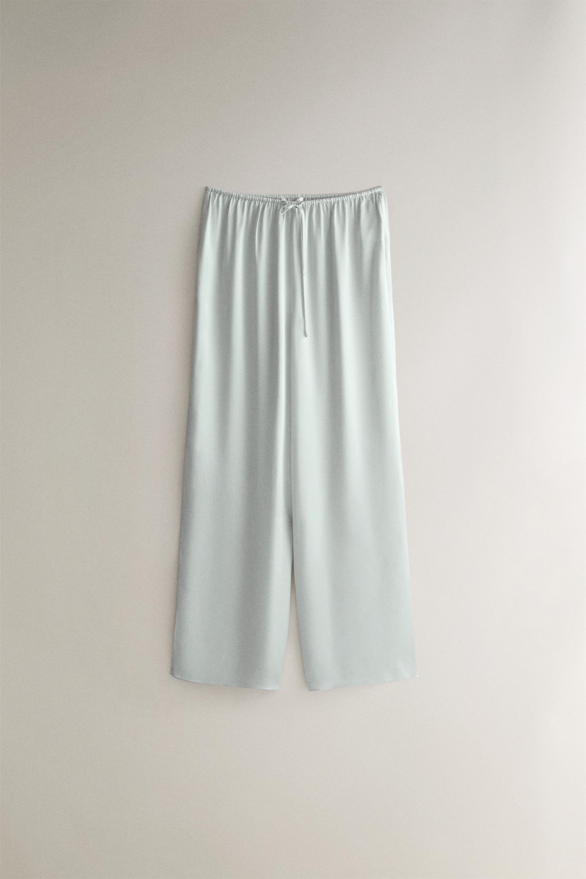 MULBERRY SILK TROUSERS — Sea green