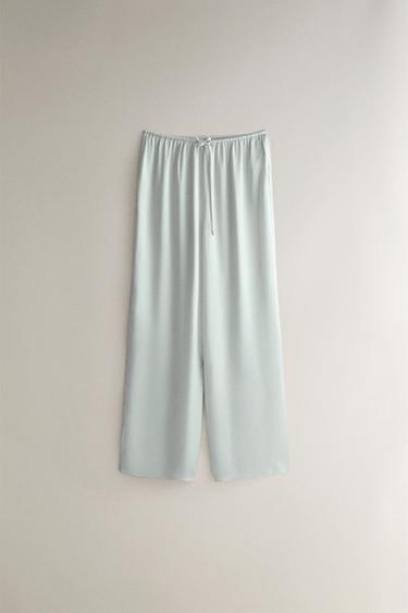 PANTALON SOIE DE MÛRIER - Vert d'eau de Zara - Image 0