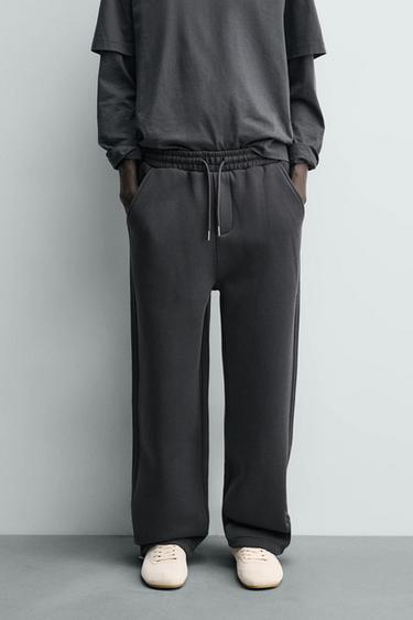 RELAXED FIT INTERLOCK JOGGER TROUSERS - Dark grey by Zara