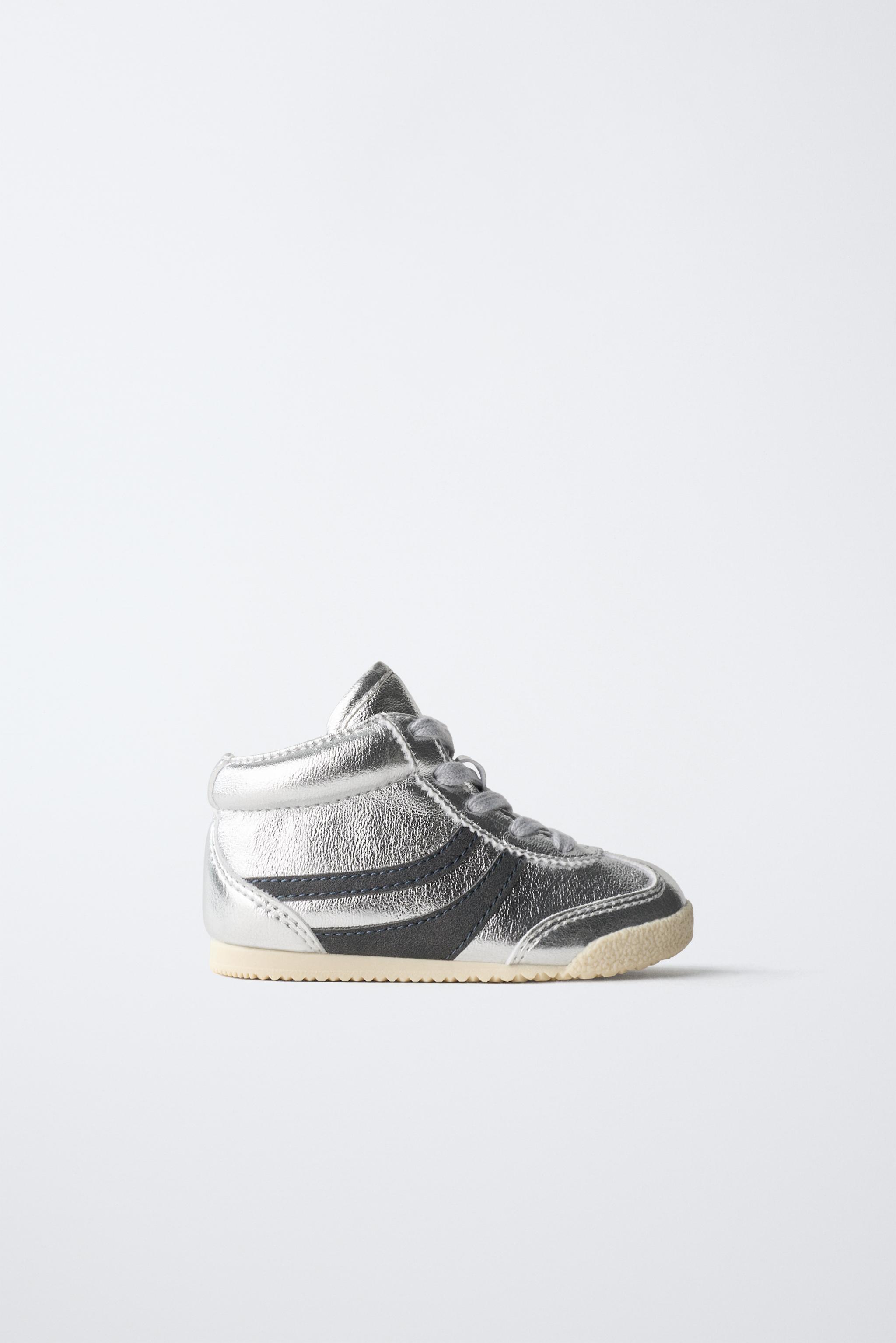 さ FASHION HIGH-TOP SNEAKERS - Silver | ZARA Canada
