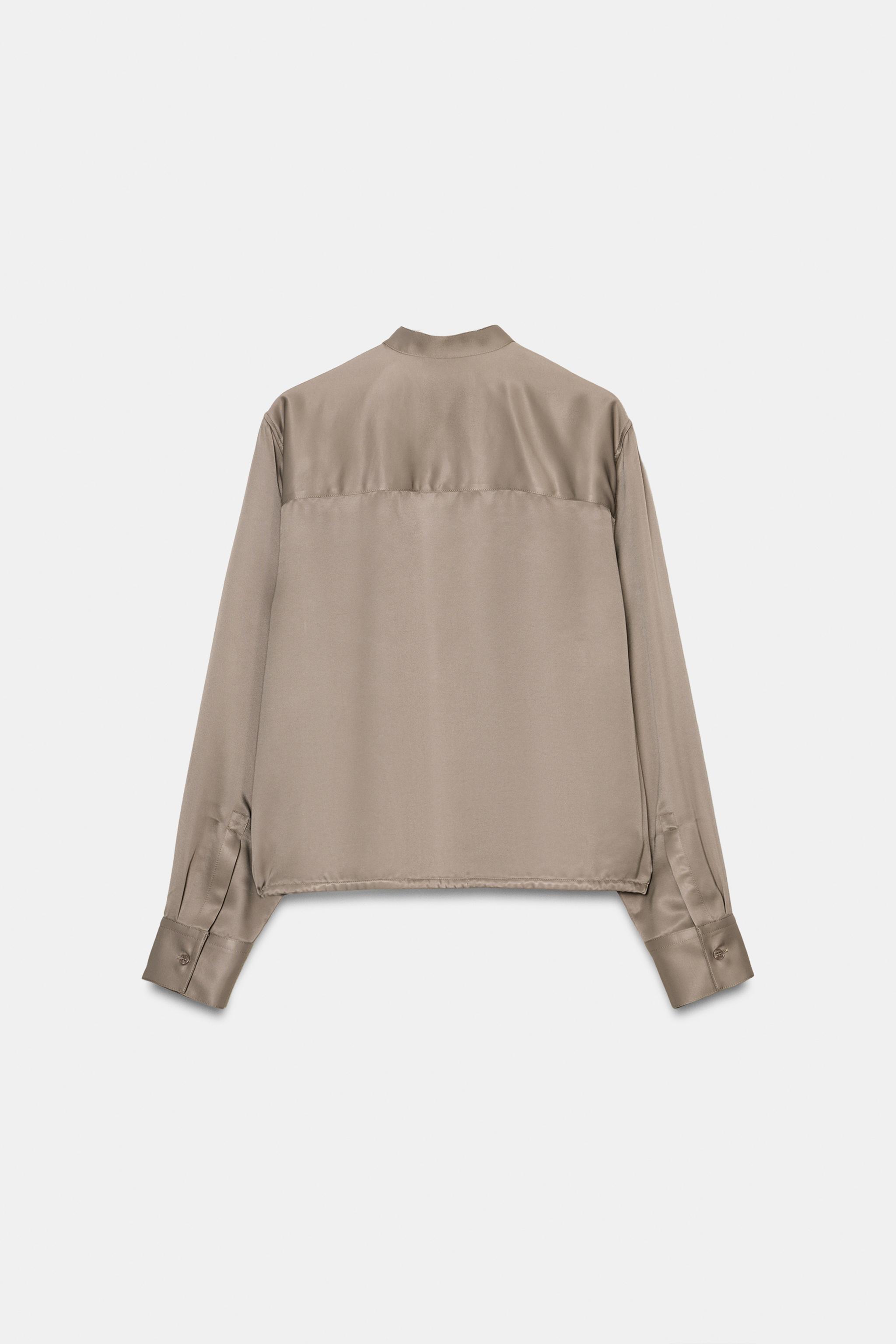 ZW COLLECTION SATIN EFFECT SHIRT - Ecru | ZARA United States