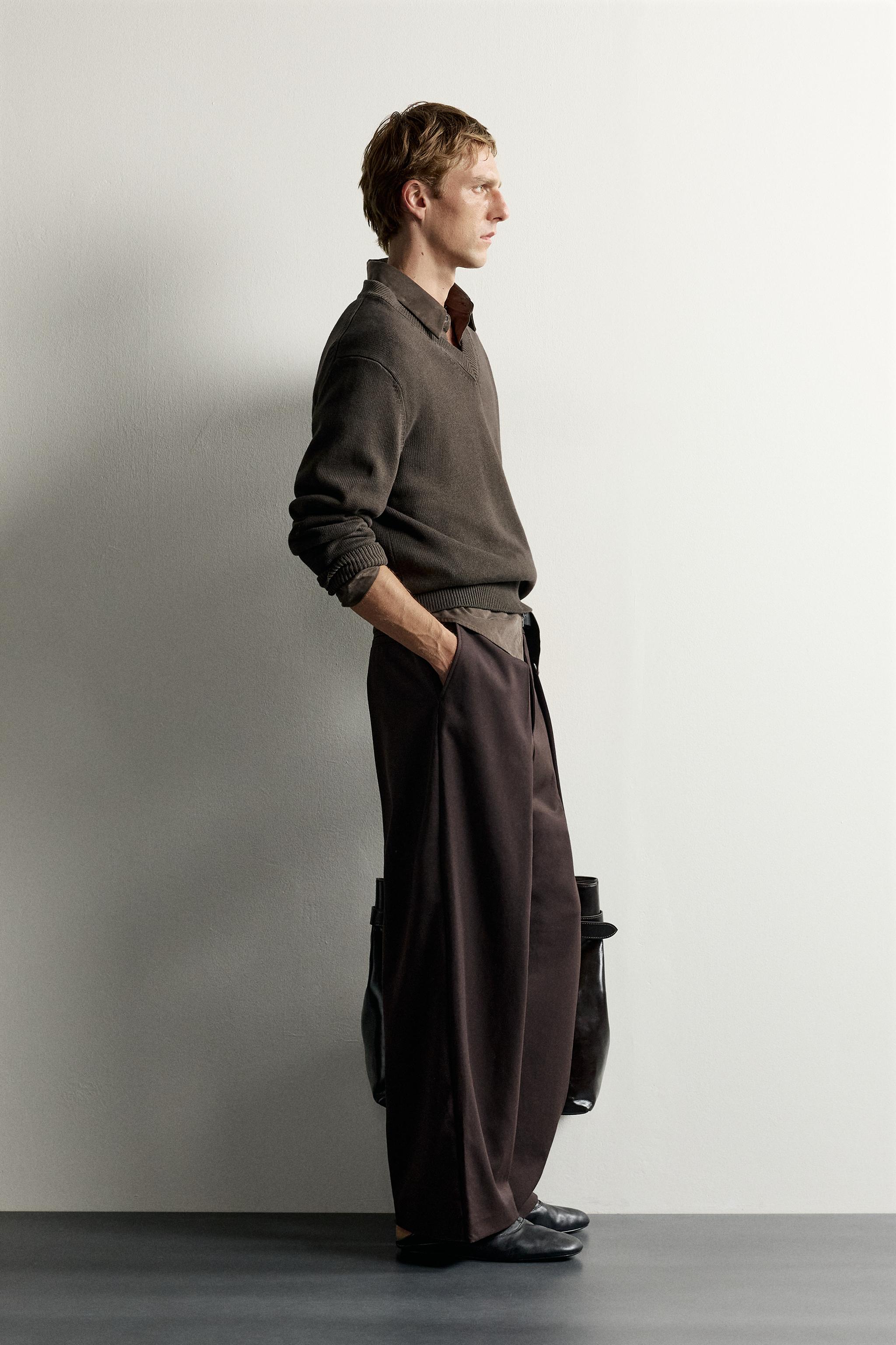PANTALON COUPE DÉCONTRACTÉE À PLIS