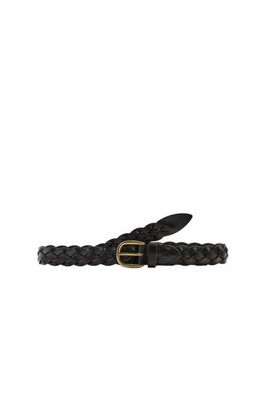 CINTURA INTRECCIATA PELLE - Marrone di Zara