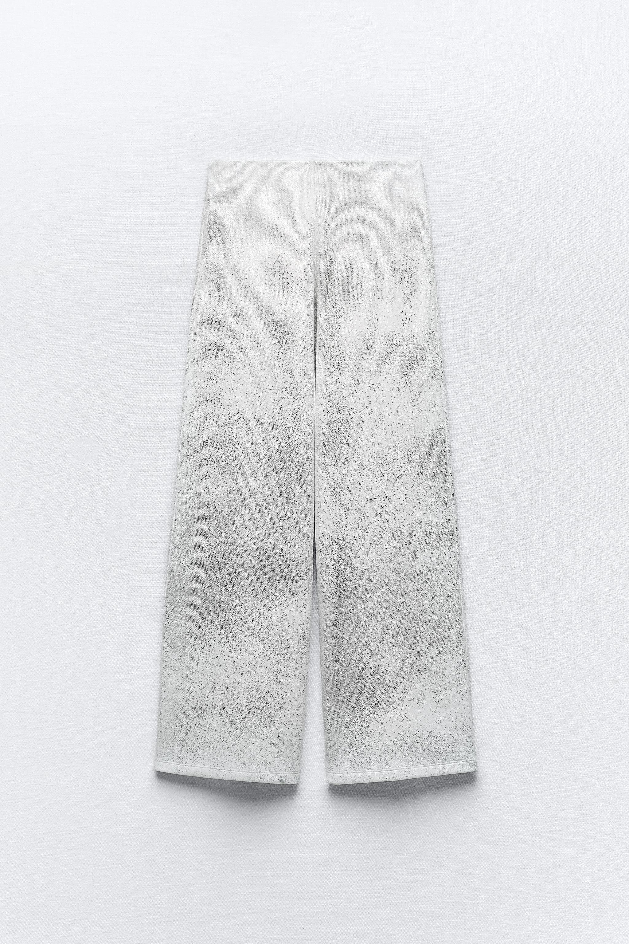 Silver Metallic Pants, Glitter Pants, Silver Pants
