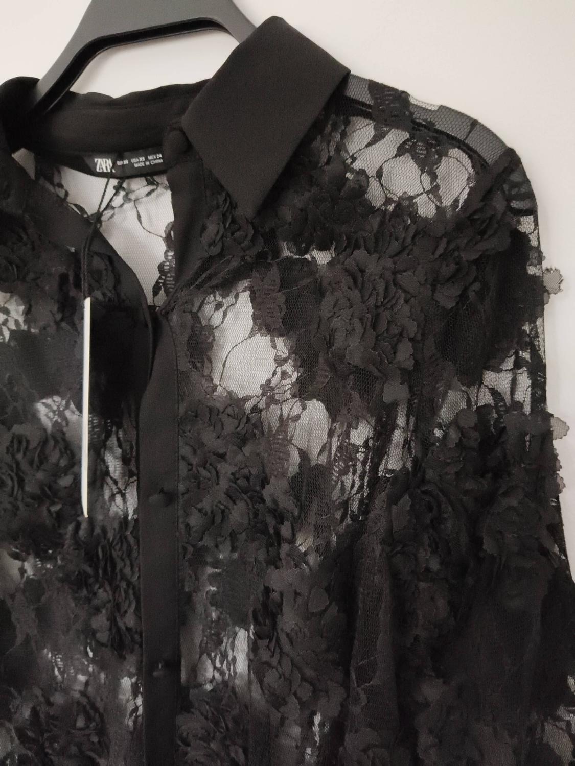 SEMI-SHEER TEXTURED TULLE SHIRT - Image 7