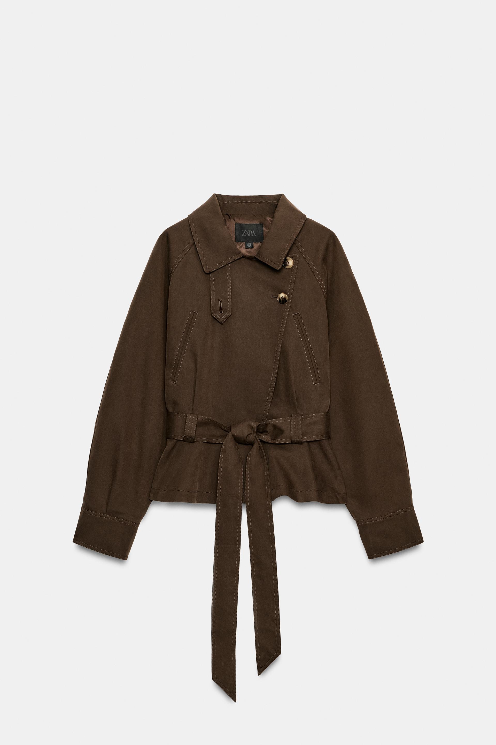 Short Double-Breasted Trench Jacket