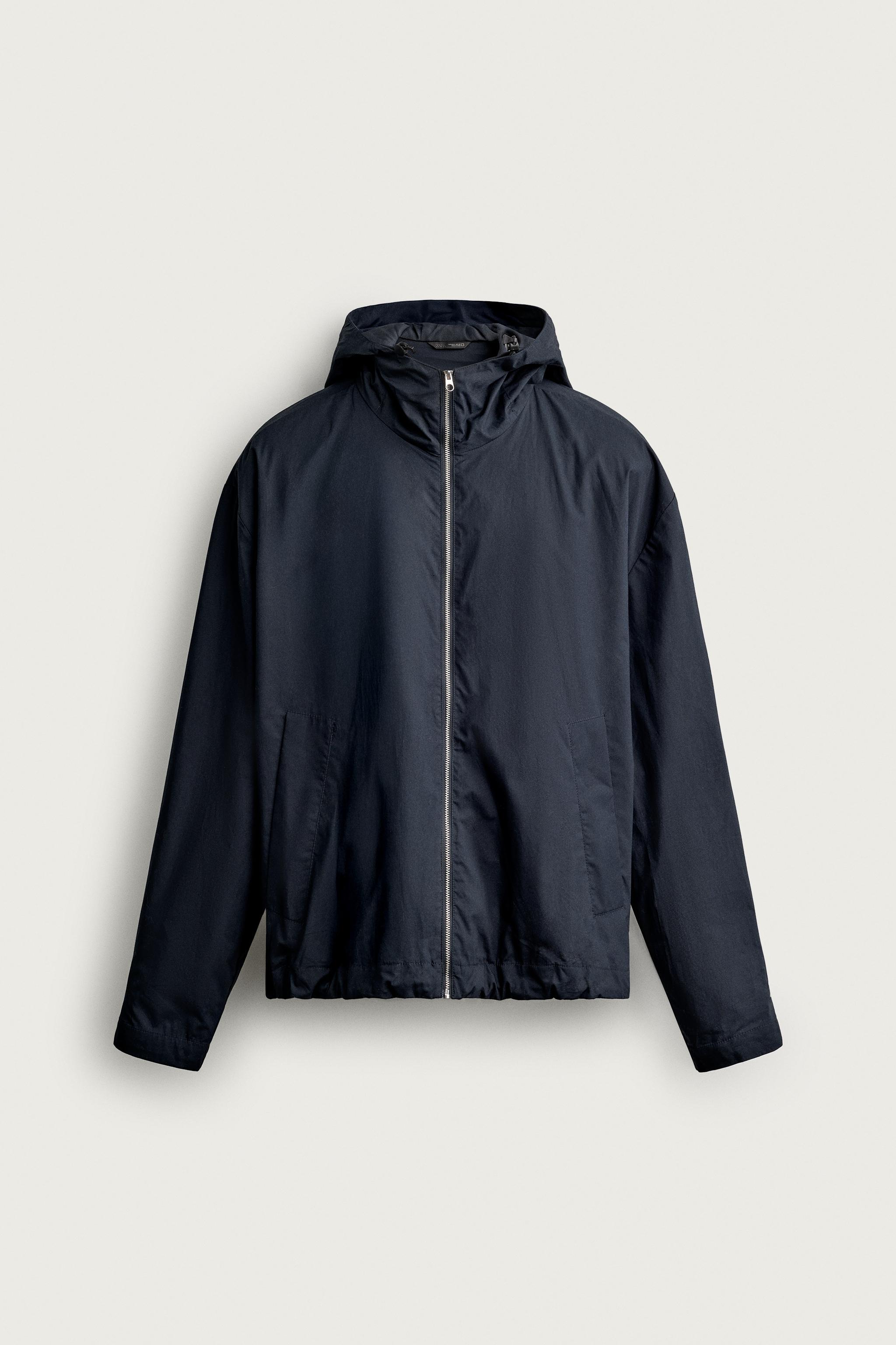 LIGHTWEIGHT REGULAR FIT POPLIN JACKET — Navy blue