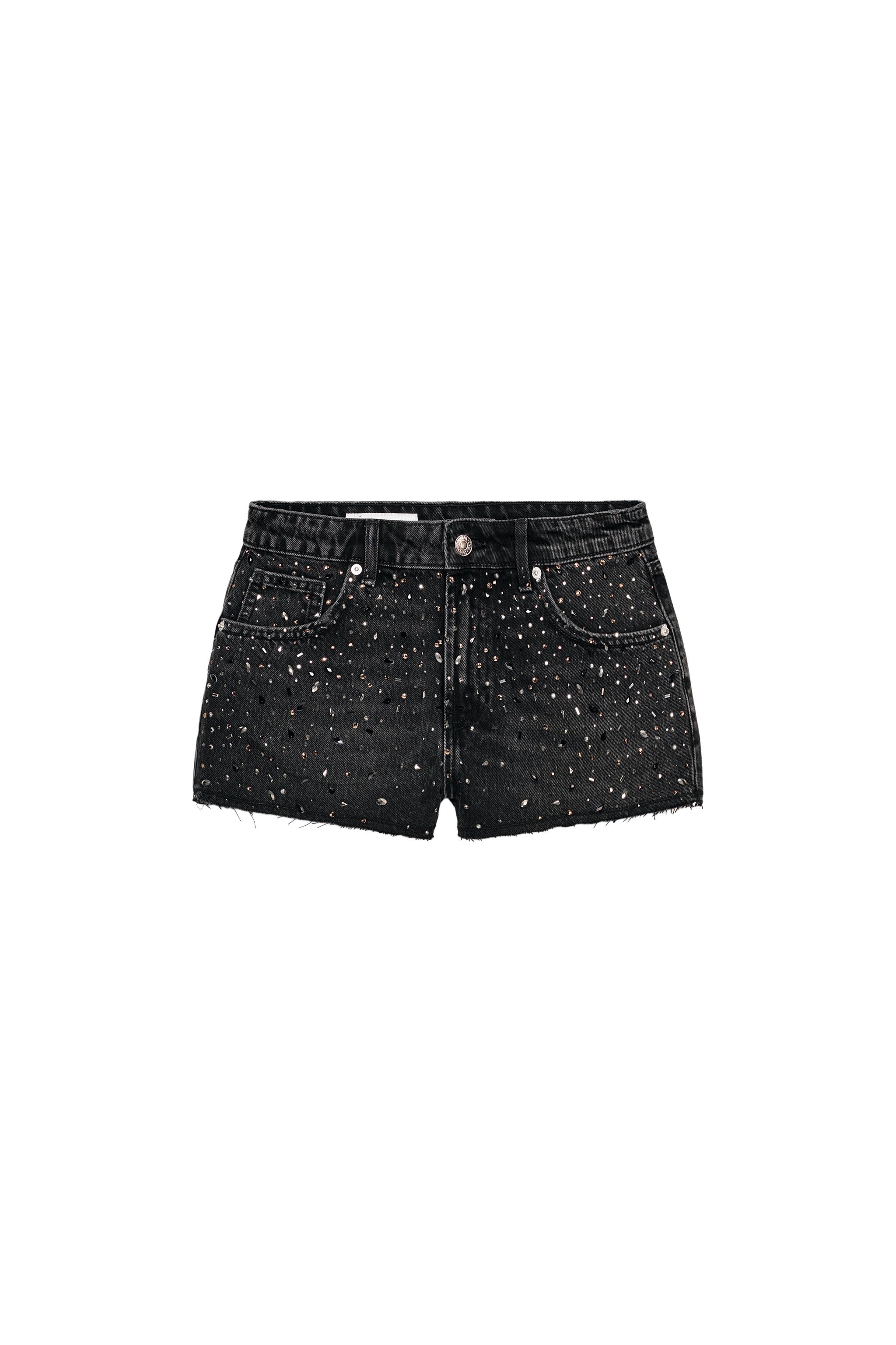 SHORTS DENIM SHIMMER - Black | ZARA South Africa