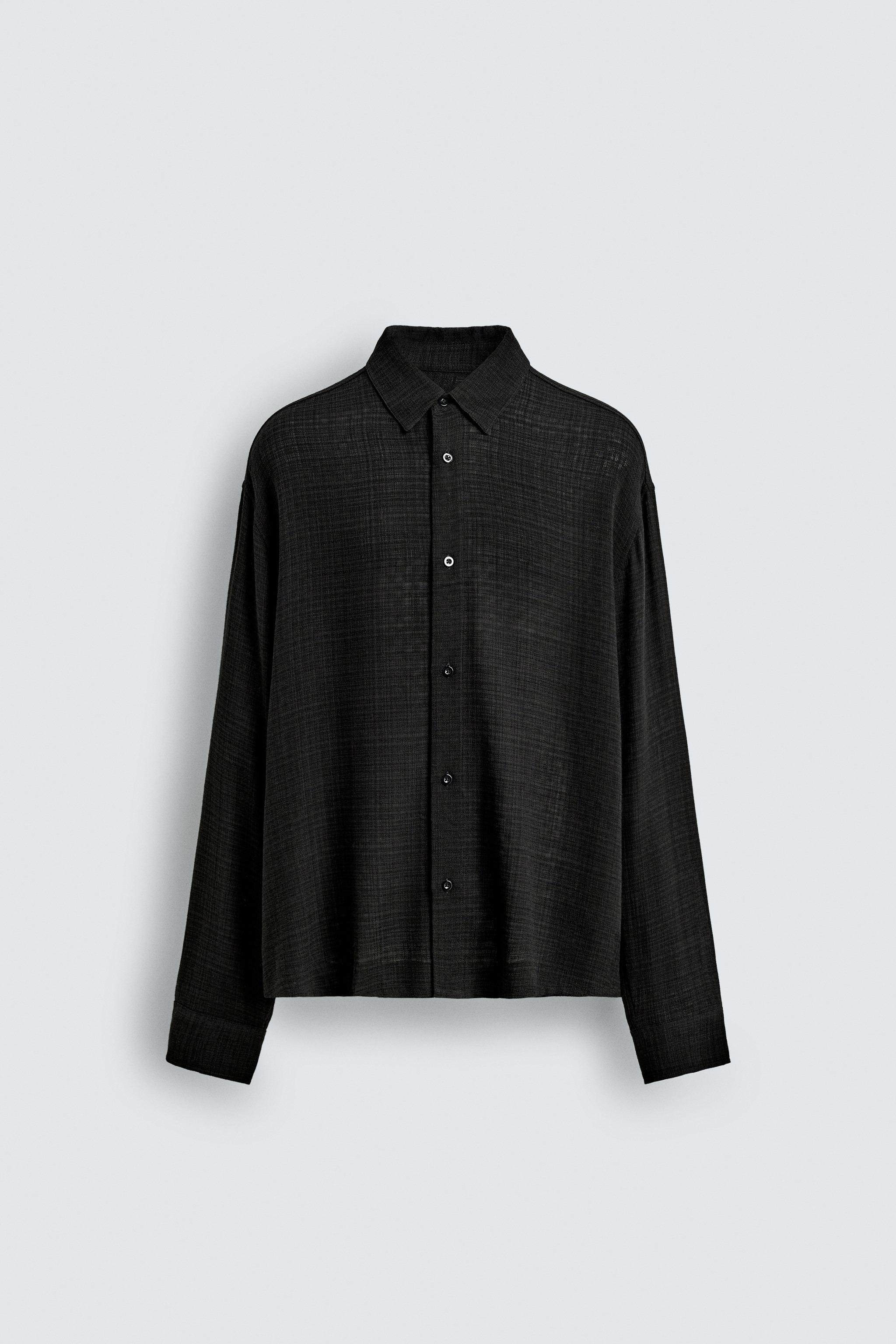 TEXTURED VISCOSE - COTTON SHIRT
