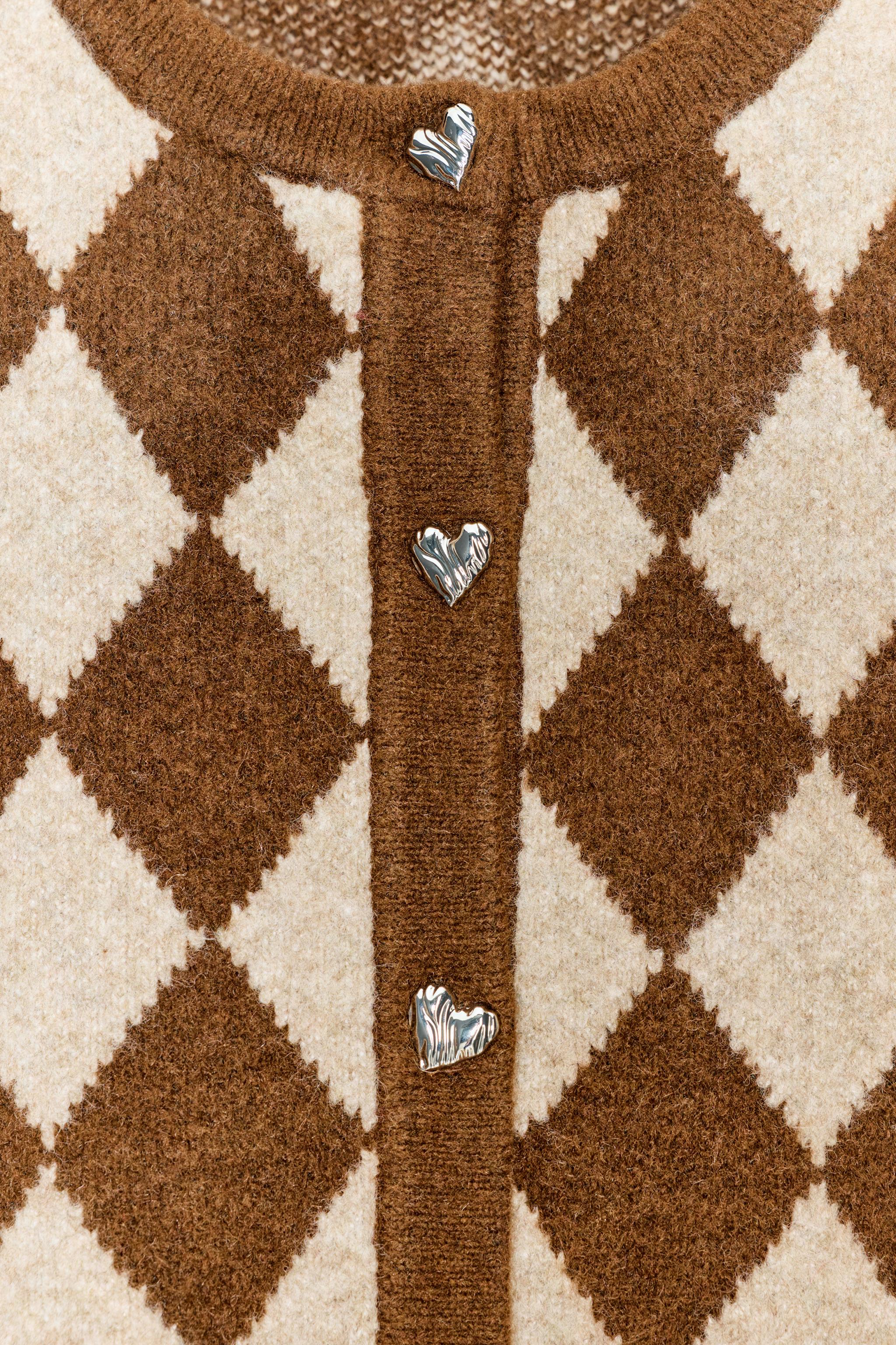 GILET EN MAILLE JACQUARD À LOSANGES