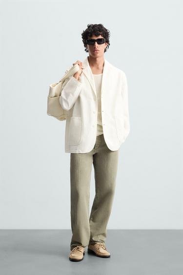 COTTON RELAXED FIT BLAZER - Oyster-white by Zara - Image 0
