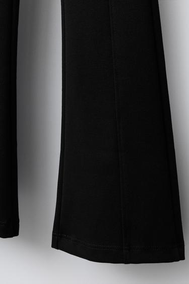 PANTALON ÉVASÉ UNI - Noir de Zara - Image 3