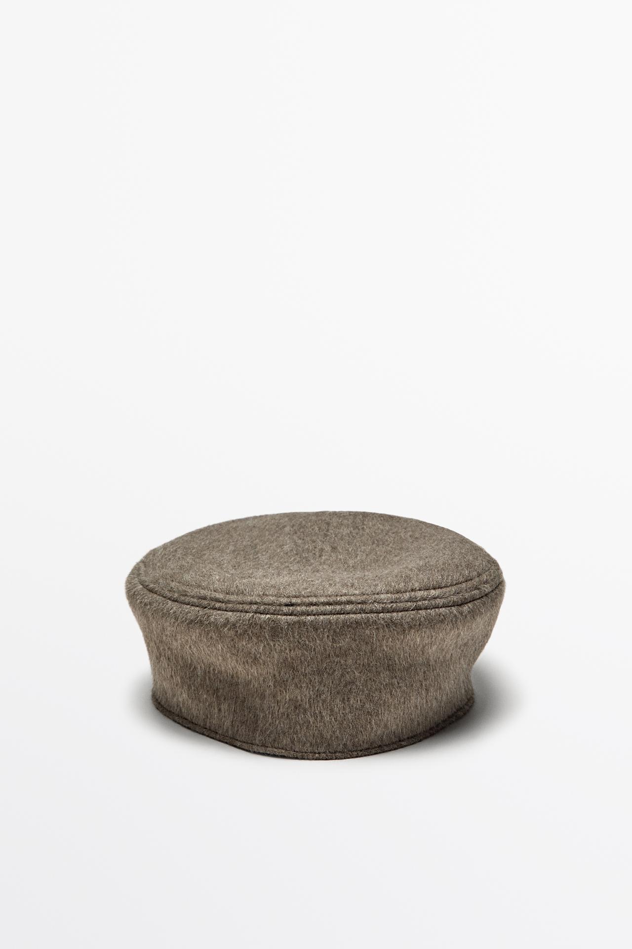 Wool-blend beret — Dark khaki