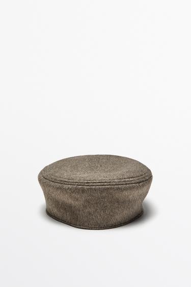 Wool-blend beret — Dark khaki 1