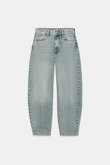 JEANS ZW COLLECTION TAPERED TIRO ALTO - Azul claro de Zara