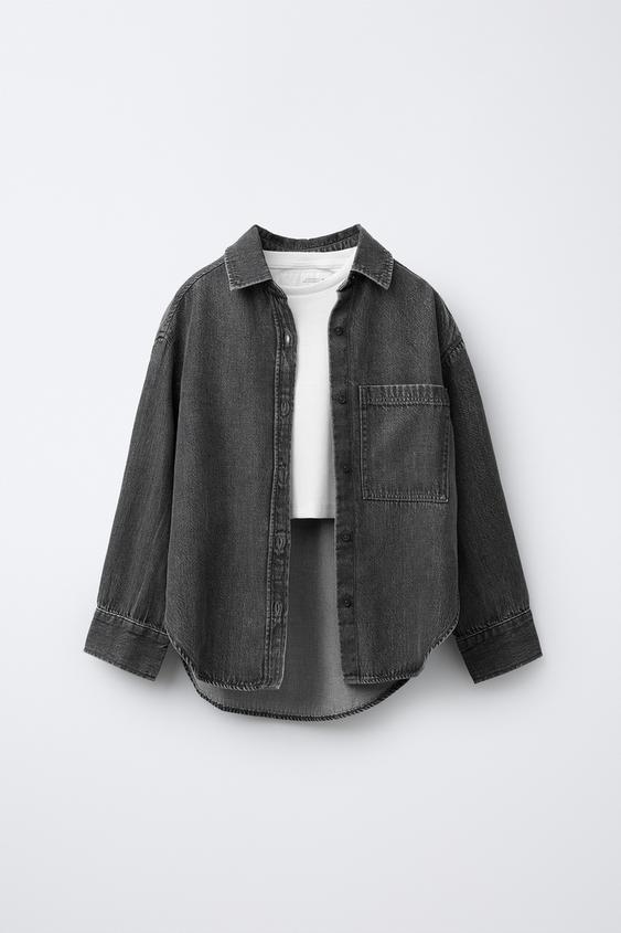 DENIM SHIRT AND RIB T-SHIRT PACK