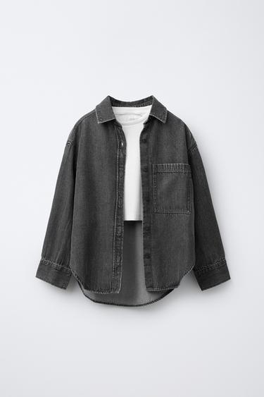 DENIM SHIRT AND RIB T-SHIRT PACK - Black by Zara