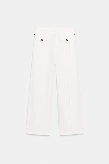 RUSTIC WEAVE CULOTTES - Ecru by Zara - Image 4