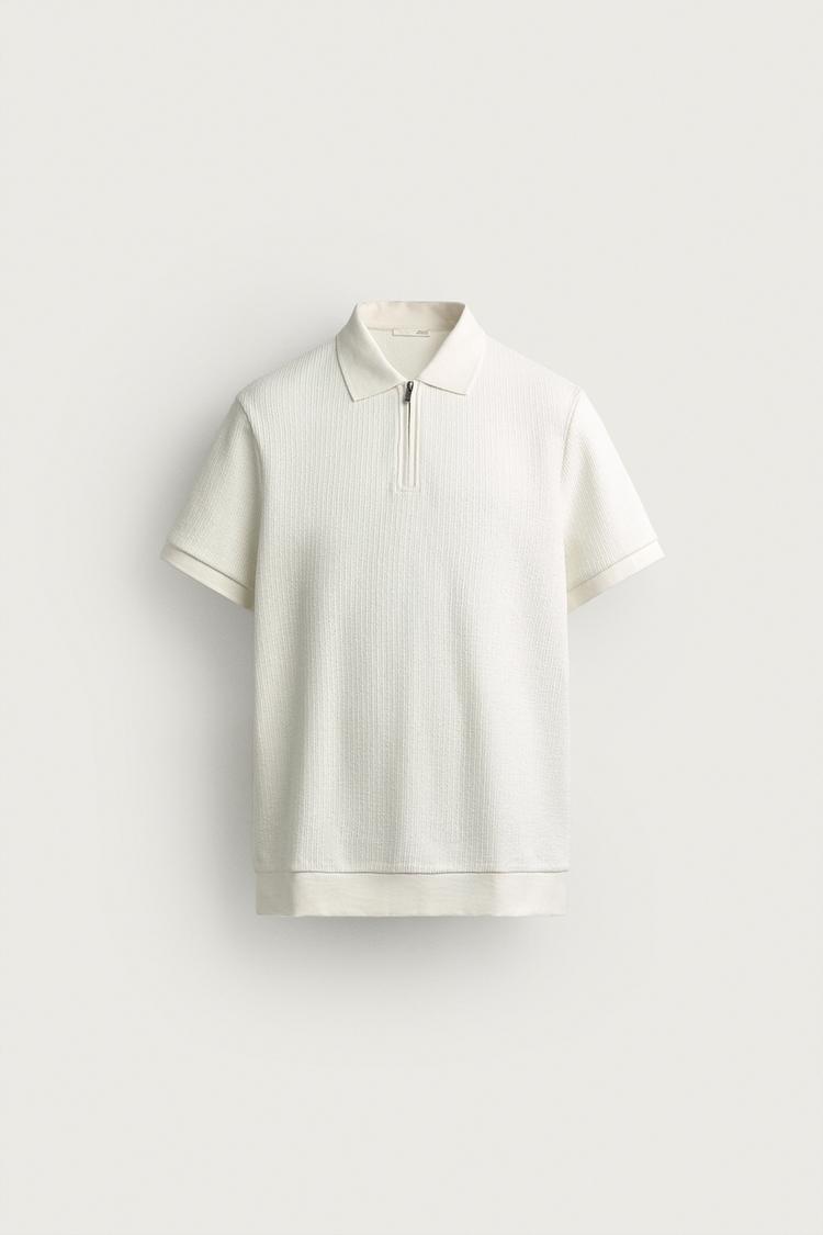 REGULAR FIT ZIP-UP POLO SHIRT