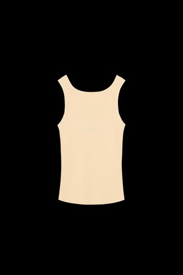 TOP PUNTO TIRANTE ANCHO - Beige de Zara - Imagen 0
