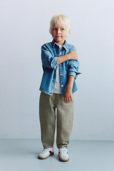 ウォッシュ加工入りツイル地バルーンパンツライトグリーンZaraのウォッシュ加工入りツイル地バルーンパンツ - ライトグリーン