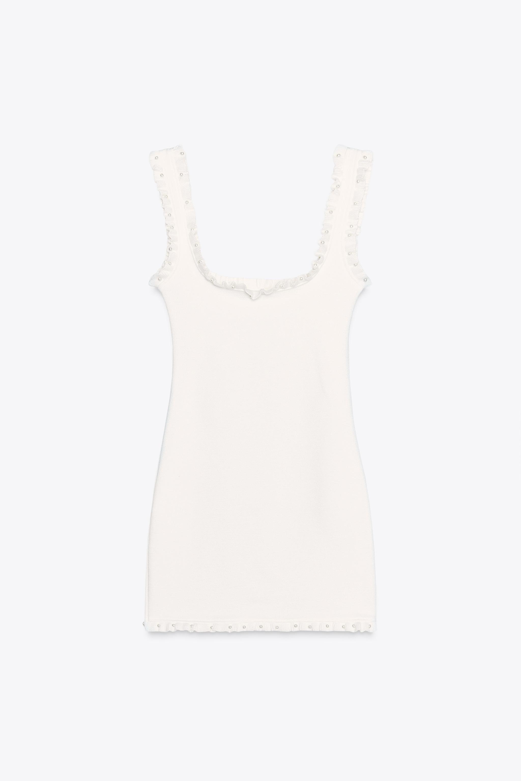 【ZARA】ショート丈装飾ワンピース 5584/209/800 ショート丈装飾ワンピース - オフホワイト | ZARA Japan / 日本