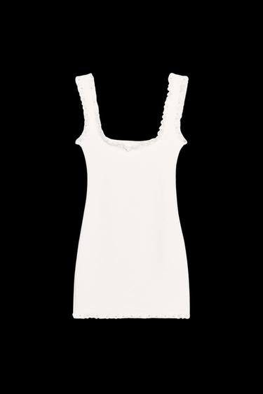 VESTIDO CORTO FORNITURA - Blanco roto de Zara - Imagen 0