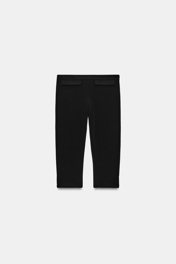 PANTALÓN CAPRI TAPETAS - Negro de Zara - Imagen 0