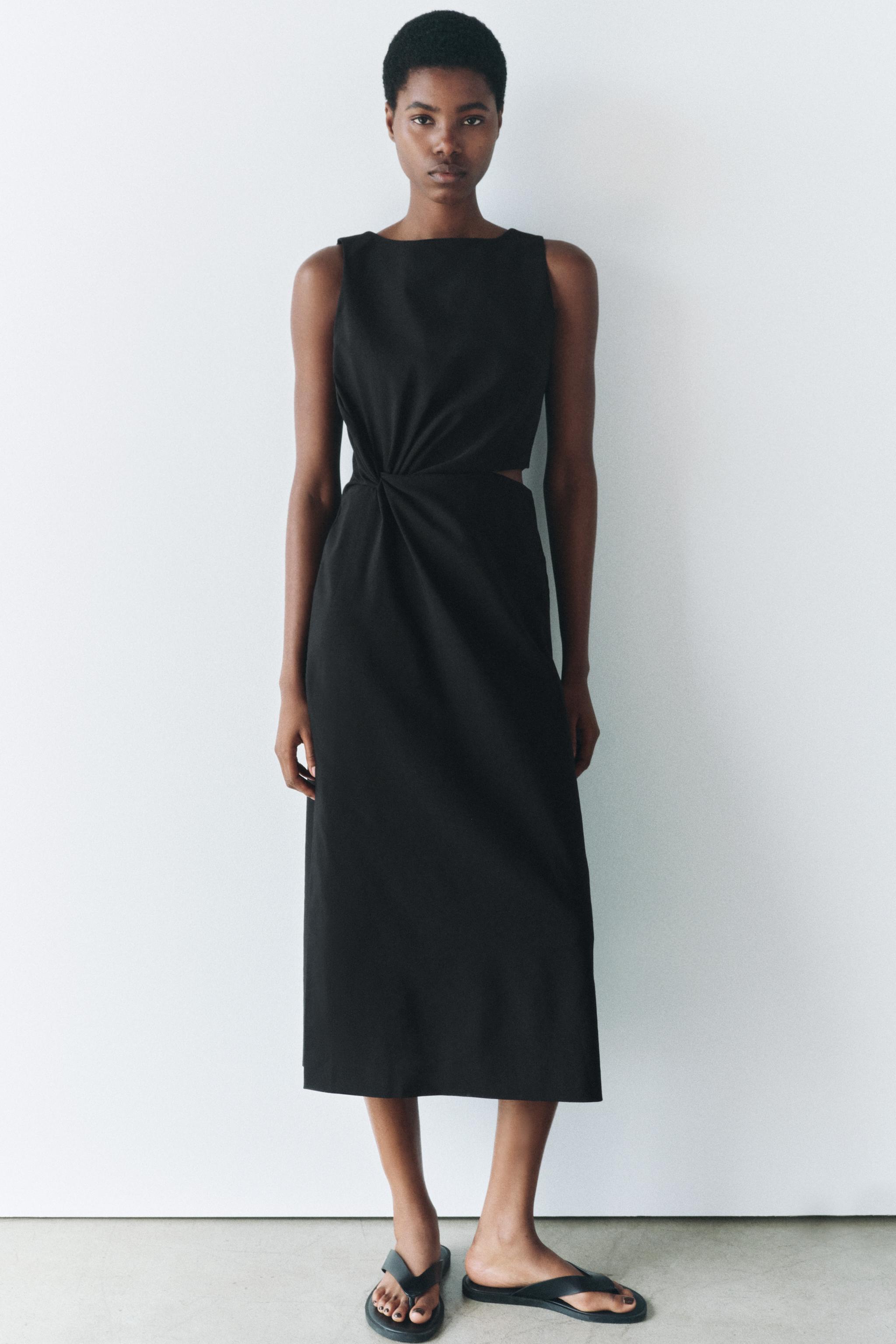 CUT OUT MIDI DRESS ZW COLLECTION - Black | ZARA United States