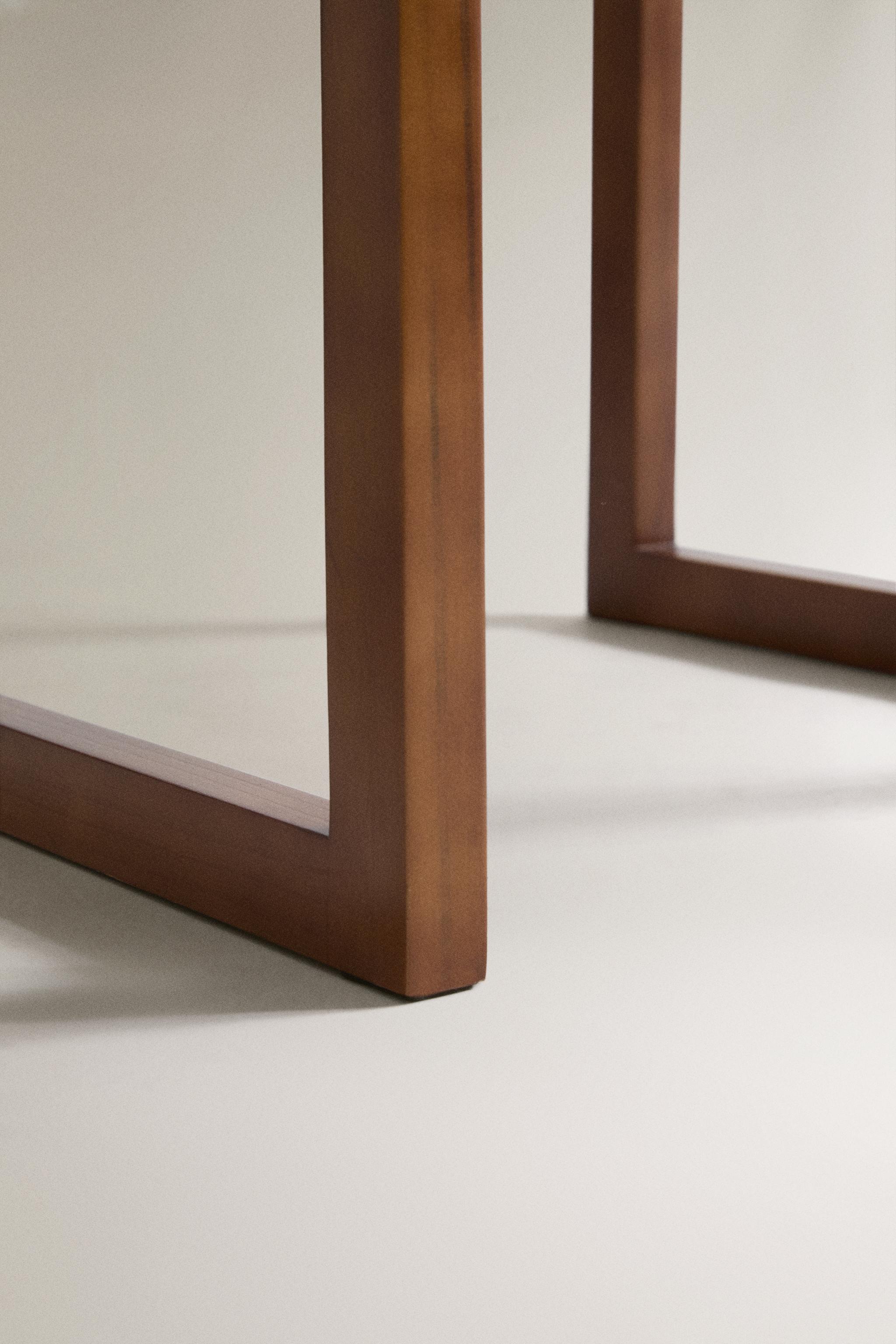 WOOD AND LEATHER FRAME CHAIR - Dark burgundy | ZARA United States